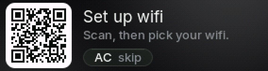 The calculator screen: Scan the code with your phone